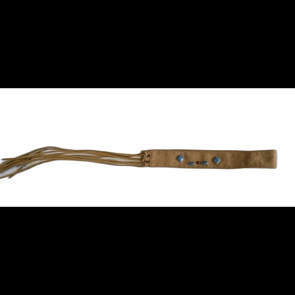 Suede Western Beaded Fringe Waist Belt